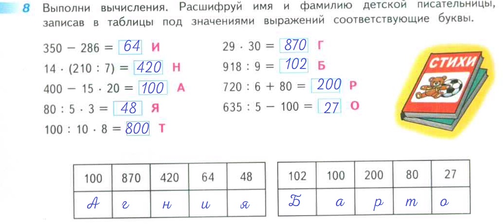 Запиши соответствующие номера